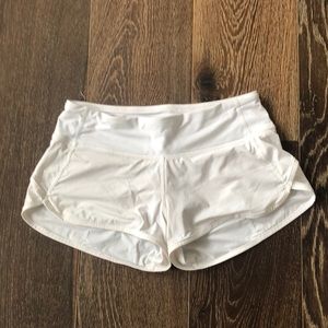 Lululemon white shorts, size 4. Barely worn!